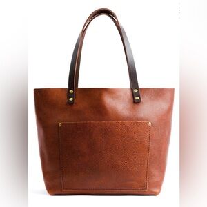 PORTLAND LEATHER LARGE TOTE BAG in Nutmeg - EUC